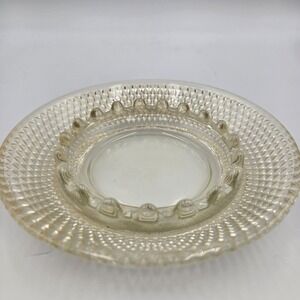 Anchor Hocking Glass Hobnail & Diamond Point 6.5" Ashtray VTG‎ 1950's MCM EUC